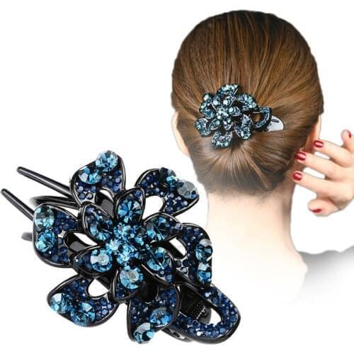 31 Colors Fashion Colorful Flower Rhinestone Hairpin Hollow Heart Hair Clip Barrette Hair Accessories Women Hair Claw Headwear