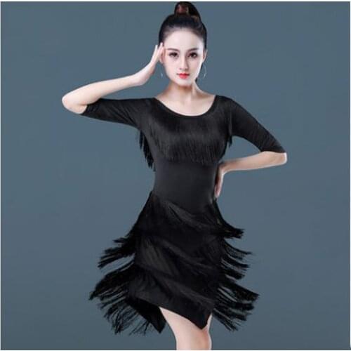 2020 Latin Dance Costume Female New Adult Dress Tassel Modern Dance National Standard Dance Performance Practice Clothes