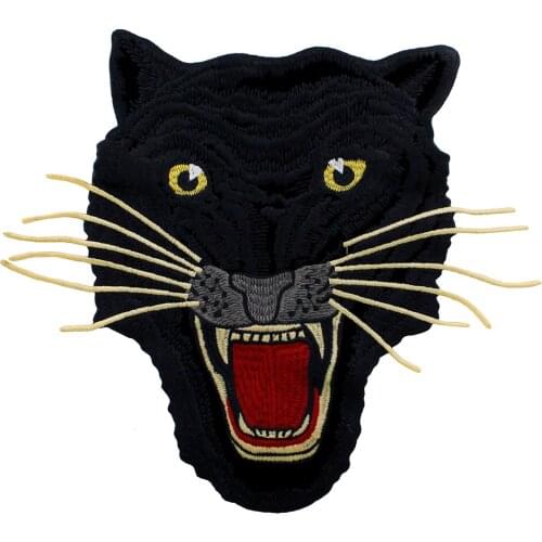10pieces Brand Black Leopard Fabric Patches Embroidery Applique Jacket Back Badges Sew on Clothes Decorated Sewing TH1375