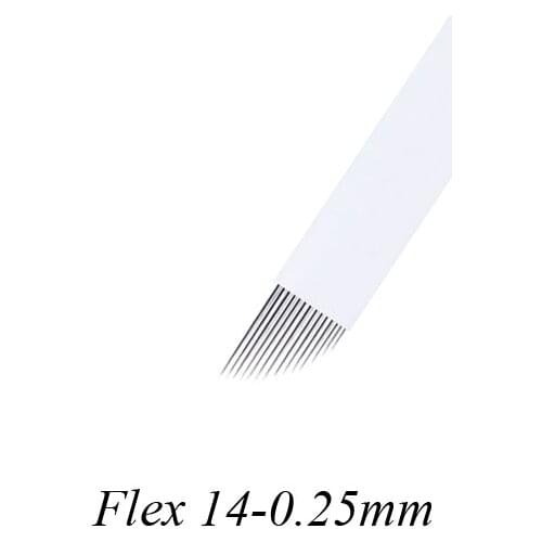 14 Flex Disposable Microblading Needles Microblading Sloped Needles Permanent Makeup Manual Eyebrow Tattoo Needle Embroidery
