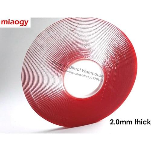 2.0mm thick, 16.5meters long, 10mm wide Double Sided Adhesive Clear Foam Acrylic Tape for Glass PP Panel Truck