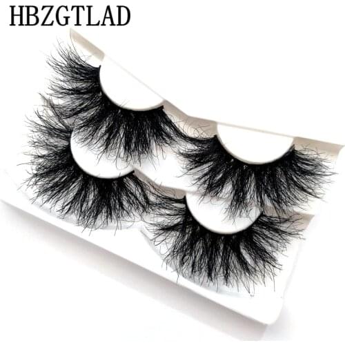 2 Pairs Fluffy Mink Fake Lashes Short Messy Wispy Natural Eyelashes 25mm Hamdmade Real 3D Mink Eyelashes Makeup False Lashes