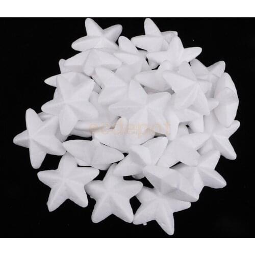 30 Pieces Star Shape Polystyrene Styrofoam Foam for Model Making DIY Christmas Ornament Decorations Modeling Craft 5cm