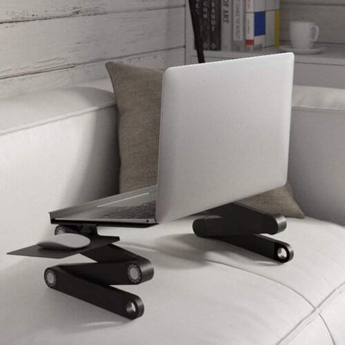Aluminum Alloy 360 Adjustable Folding Computer Laptop Stand Laptop Stand With Cooling Fan Sofa Bed Mouse Board Adjustable Laptop