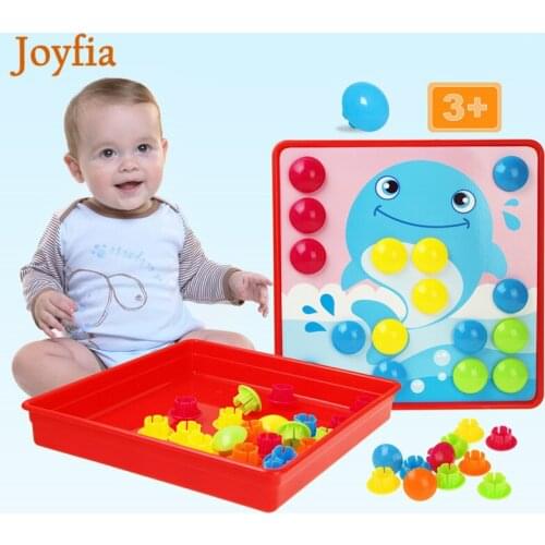 3D Puzzles Toys For Children Composite Picture Puzzle Mosaic Mushroom Nail Kit Assembly Button Art Kid Montessori Toy