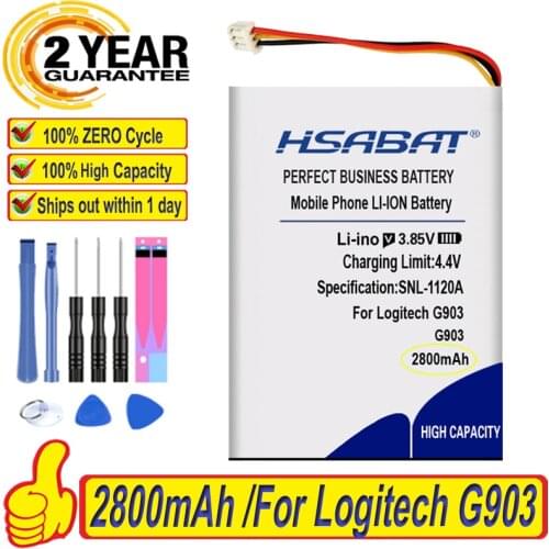 Top Brand 100% New 2800mAh Battery for Logitech G903 Batteries + free tools