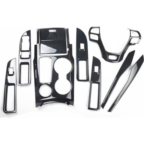 For Ford Explorer 2013-2018 Accessories Carbon Fiber Interior Covers Shift Gear Panel Steering Wheel Knob ABS Car Sticker