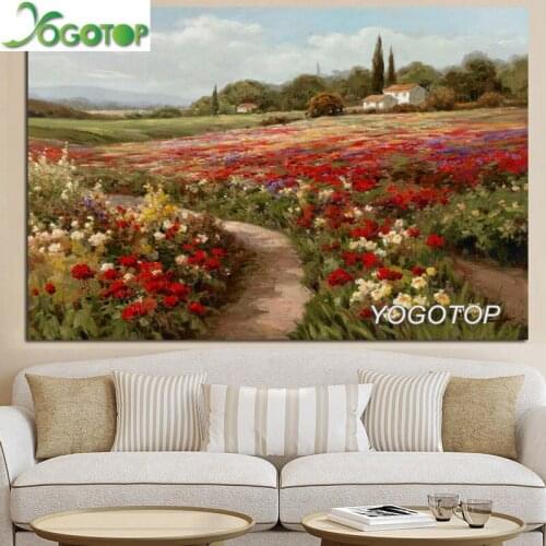Diy Diamond Painting landscape 5D Mosaic Cross Stitch Full Drill Diamond Embroidery puzzle Home Decor Monet Poppy fields YY2325