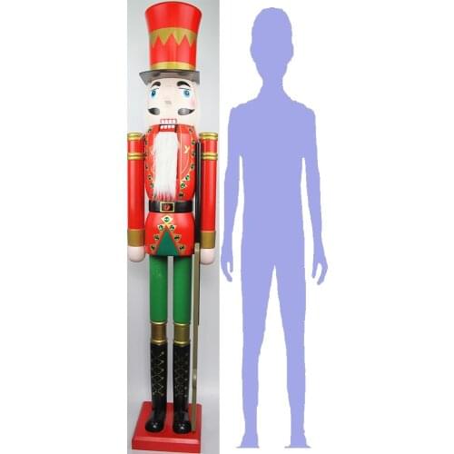 CDL 4feet/120cm/4ft/4foot Life sized large/Giant Red Christmas Wooden Nutcracker King & Soldier Ornament Doll K05