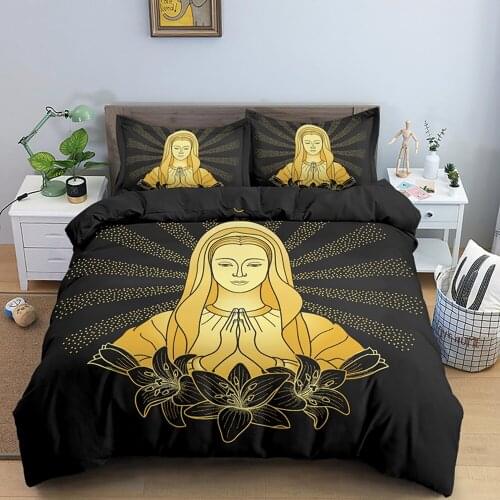 2020 Autumn Bedding Set Laughing Buddha Print Duvet Cover Sets With Pillowcase King Queen Size Home Textile