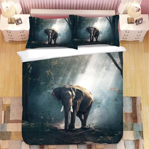 3D Animal Elephant Tiger Print Bedding Set Duvet Covers Pillowcases NEW Comforter Bedding Sets Bedclothes Bed Linen 03