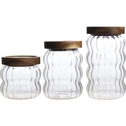 Tea Storage Tank Grain Sealed Kitchen with Covered Food Coffee Household Glass Storage Bottle Container Jar