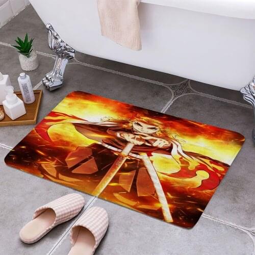 Rengoku 3D Print Doormats Rectangle Non-Slip DoorMat Bedroom Kitchen Entrance Print Door rugs Dropshipping