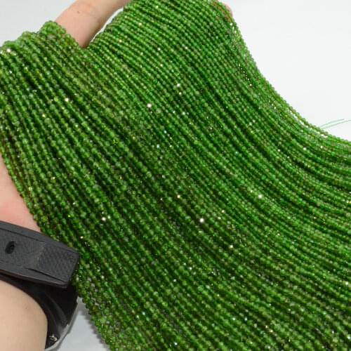 Natural Chrome Diopside Faceted Round Beads 2mm,3mm