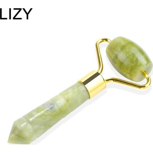 LIZY Jade Roller Massager for Face Roller Jade Stone Face Massager Thin Face care Lift Anti Wrinkle Facial Beauty Skin Tools