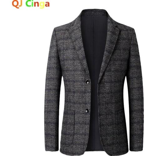 2021 Trendy Brand Men Casual Blazers Mens Comfortable Wild Formal Suit Spring Autumn New Business Plaid Blazer Coat Male 3xl