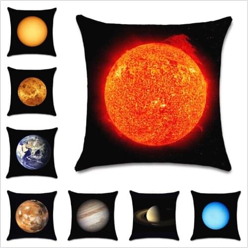 The solar system eight planets Sun earth Mars pillowcase kids friend gift Decorative home sofa seat chair Decor cushion cover