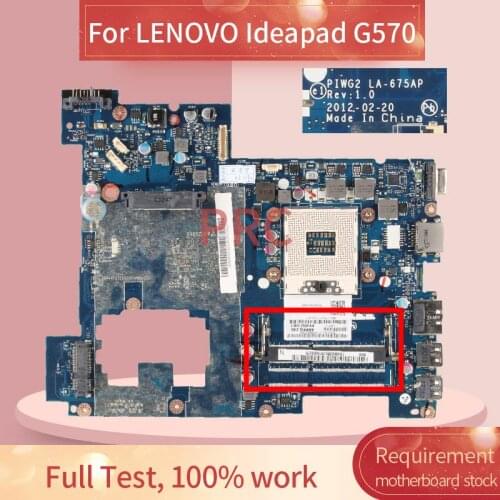 NBMND1100 For LENOVO Ideapad G570 Laptop Motherboard LA-675AP HM65 DDR3 Notebook Mainboard