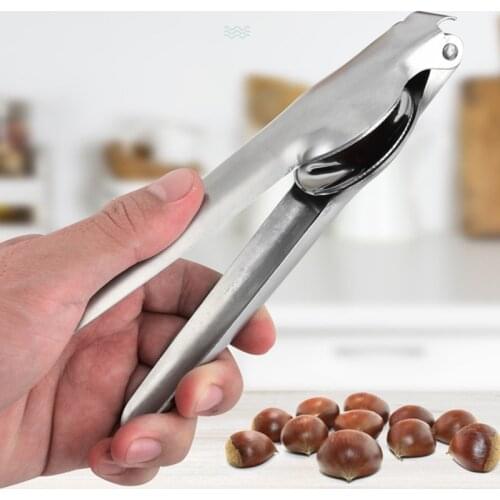 Stainless Steel 2 in 1 Quick Chestnut Clip Walnut Pliers Metal Nut Cracker Sheller Nut Opener Kitchen Tools Cutter Gadgets