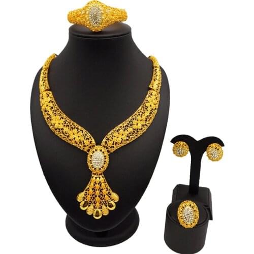 New arrive and new designs jewelry sets for african women fashion jewelry sets gold sets necklace