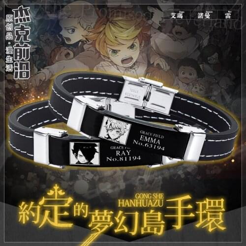 The Promised Neverland Anime Emma Norman Ray Cosplay Bracelets Bangle Gifts