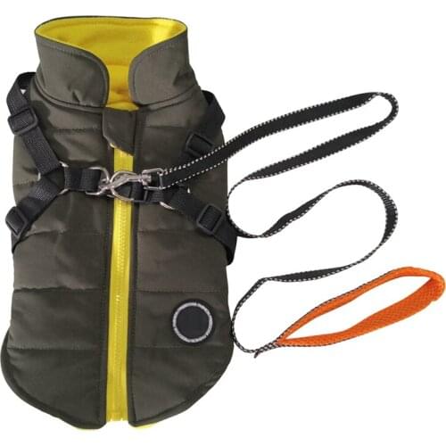 Pet Printed Cold Weather Coat, Small Dog Vest Harness Puppy Winter 2 In 1 Outfit Warm Garment Jackets