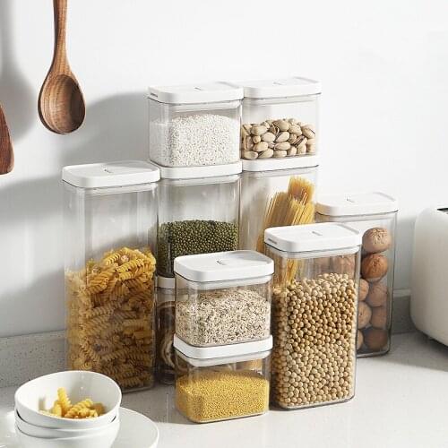 Sold in Piece Plastic Airtight Cereal Container Oatmeal Coffee Bean Kitchen Dry Food Storage Box Fridge Smell Proof Organizer