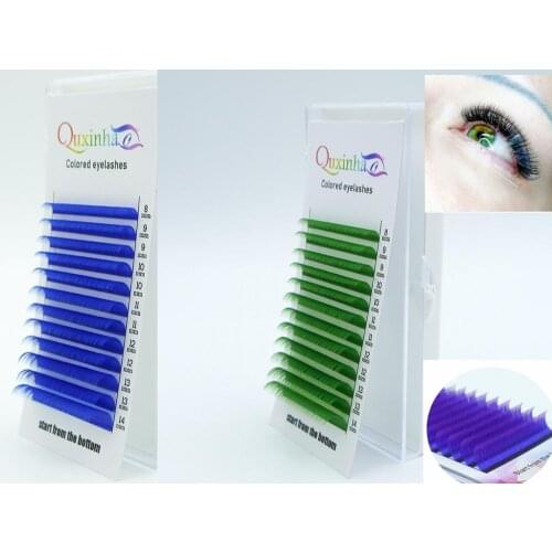 QUXINHAO C/D curl 8-14mm 0.07/0.1mm mix length false lashes eyelash individual colored lashes Faux eyelash extensions