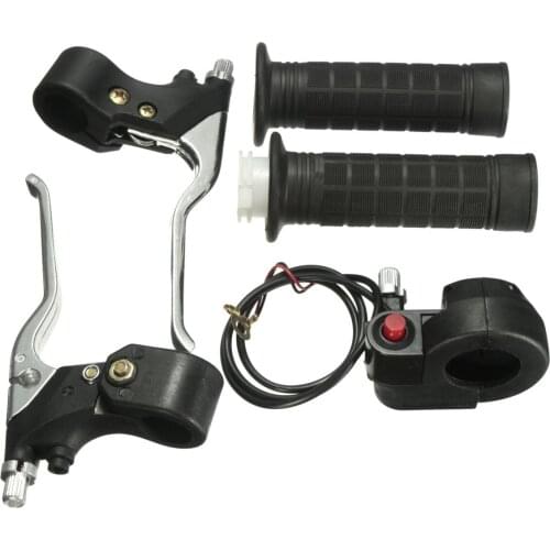 1 Set 22mm 7/8 inches Handle Bar Hand Grip Kill On/Off Switch Throttle Brake Lever for Pocket Bike Mini Moto