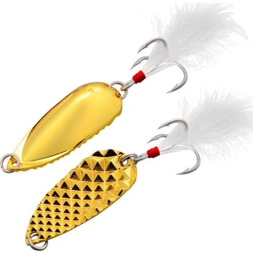 Spoon Spinner Fishing Bait Metal Holographic Cicada Sequins With Feather Treble Hook Fishing Tackle 7g 10g 15g