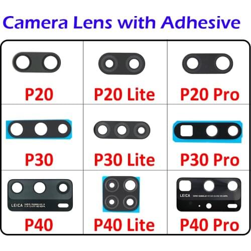 100 Pcs, New Back Rear Camera Lens Glass Replacement For Huawei P30 P40 Lite P20 Pro Camera Lens