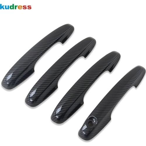 For Ford Focus 2019 2020 Exterior Accessories ABS Chrome Carbon Fiber Door Handle Cover Trim Door Catch Protector Styling