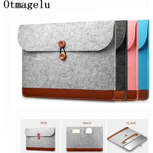 Laptop Bag Case For MacBook Air Pro 11 12 Waterproof Button Type Notebook Bags Laptop Sleeve For MacBook Pro Xiaomi 13 15 Inch