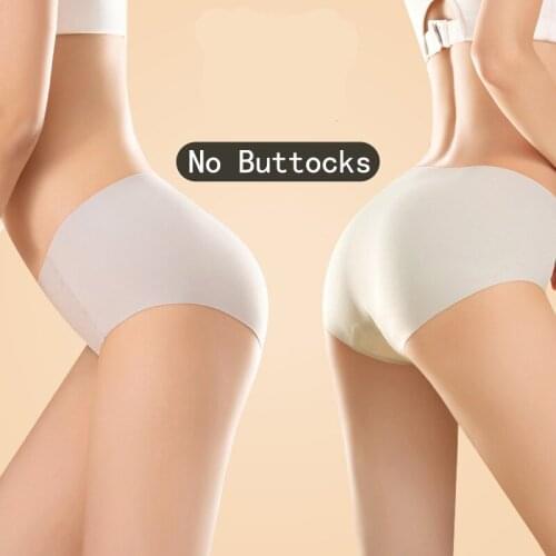 Ice Silk Thin Cozy Breathable No Trace Cotton Crotch Hip Lift Womens Underwear Solid Color Elastic Quality Female Panties A47