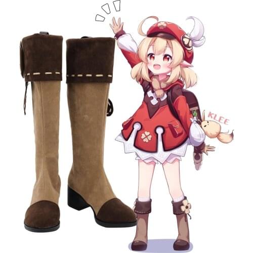 2020 Hot Game Genshin Impact Mondstadt Spark Knight Klee Cosplay Shoes Klee Cosplay Golden Wig Halloween Role Play Prop