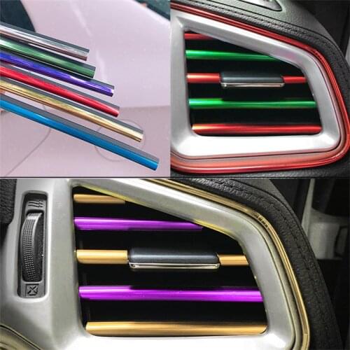 Universal Car Air Vent Strips Grille Switch Rim Trim Outlet Decoration Strip Air Outlet Trim Car Styling Mouldings Car Stikers