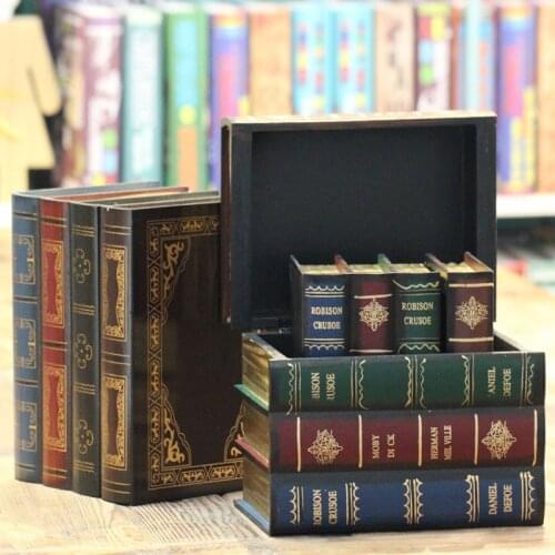 Vintage Fake Books for Decoration Fake Book Office Home Bookshelf Decor Table Ornaments Jewelry Box Desk Accessories Photo Prop