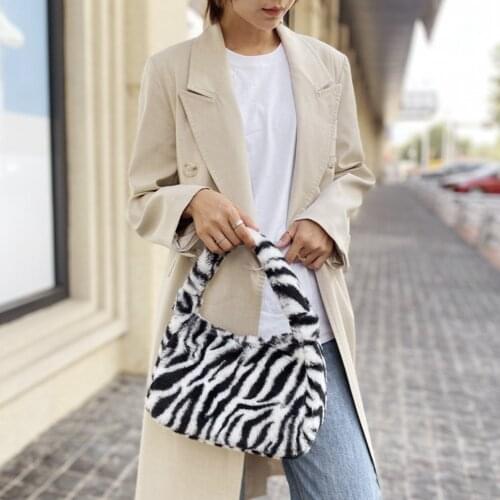 Women Winter Fur Handbag Plush Shoulder Underarm Bags Female Fashion Clutch