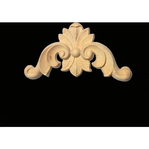 1PC Vintage Unpainted Wood Carved Corner Onlay Applique Frame for Home Furniture Wall Cabinet Door Decor Crafts 4CM 6CM 8CM 10CM