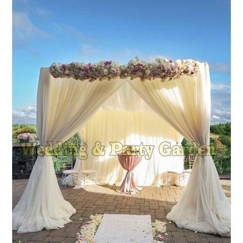 10ft*10ft*10ft Clear White square canopy drape with stainless steel Pipes,wedding stage decor wedding curtain