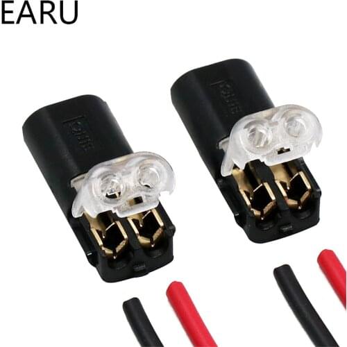 10pcs 2p Spring Connector Wire Pluggable Spring Scotch Lock Quick Connector Cable Clamp Terminal Block 2 Way Fit For Led Strip