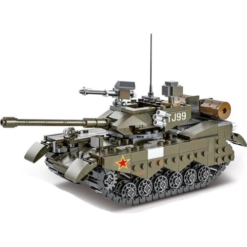 2021 World War 2 WW2 Army Military Soldier City Police SWAT Type 99 Main Battle Tank Model Building Blocks Bricks Kids Toys