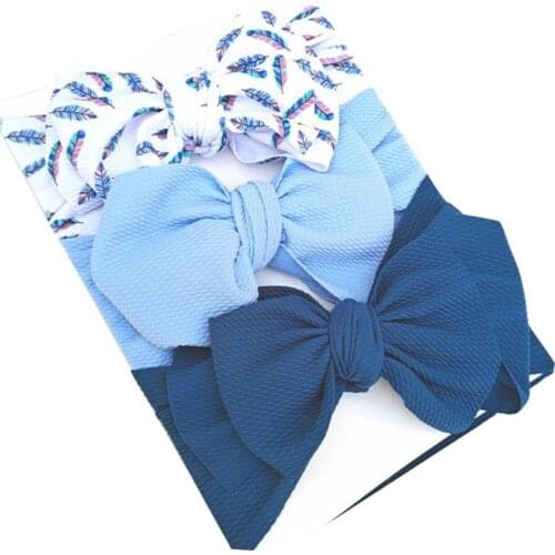 3 Pcs/Set Baby Girls Lovely Bow Hairband Elastic Wide Headband Stretch Knot Bandanas Turban Headdress Clothing Accessories