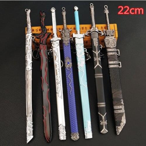 Anime Wei Wuxian Lan Wan TV Series Keychain Role-playing Alloy Weapon Model Key Chains for Women and Men