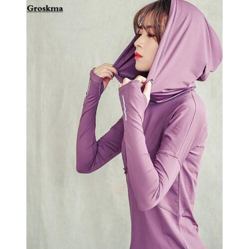 Quick dry women hooded yoga shirt long sleeve fitness gym tops clothing outdoor sports running t shirt pullover jerseys mujer