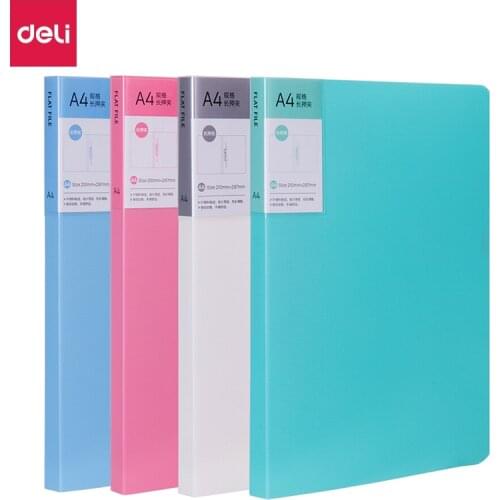 Deli Bright Color Series A4 Long Clip Insert Bag Hard Folder Stainless Steel Clip Office Supplies 5058 Red Blue Document Holder