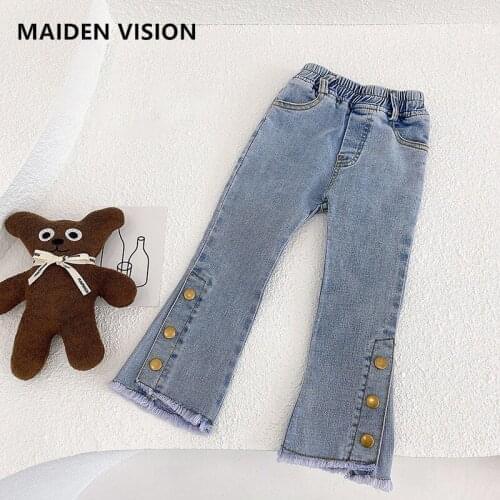 1-8 years Baby Girls Jeans autumn Baby Denim flared pants Princess Denim Pants fashion Childrens trousers Kids Childrens jeans