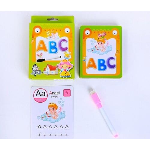 26 Letter English Flash Card Handwritten Early Development Learning Educational Toy Card Books For Children Kid Gift with box
