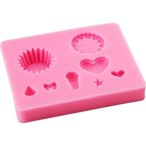 Clay Mold Waffle Cake Dessert Silicone Pink Waffle Dessert Cream Accessories Cake Bottom Soil Silicone Cake Mold Dropship