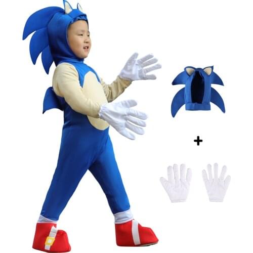 Halloween Deluxe Costume The Hedgehogboy With Mask Shoes Cover Children Party Game Character Christmas Cosplay